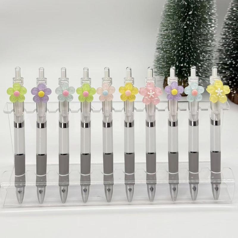 12Pcs Cute Tulip Neutral Pen 0.7mm Quick Drying Student Notes Neutral Pen Stationery Writing Pen Kawaii School Supplies