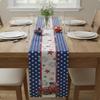 Patriotic Flag Table Runner Printed Pattern Red White and Blue Table Decor Holiday Supply Easy to Clean House Decoration