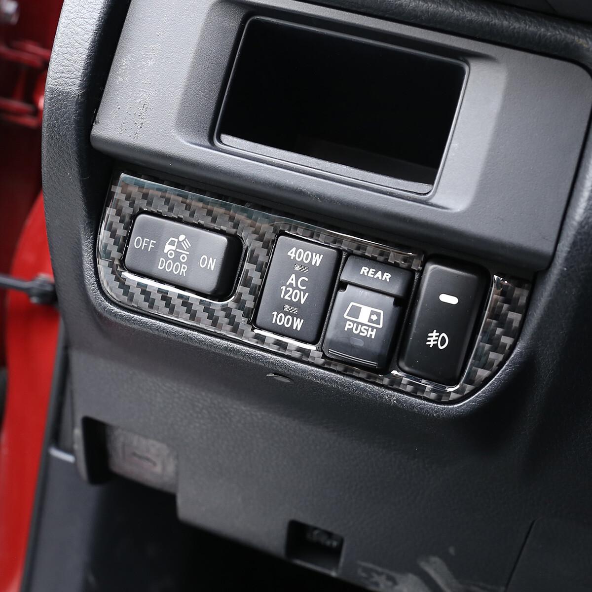 Real Carbon Fiber Fog Light Switch Button Trim Fit For Toyota Tacoma 2015-