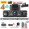 New 360° Car Dash Cam 4 Channels WIFI Video Recorder 1080P Car DVR Front inside Rotatable and Rear View Night Vision Black Box