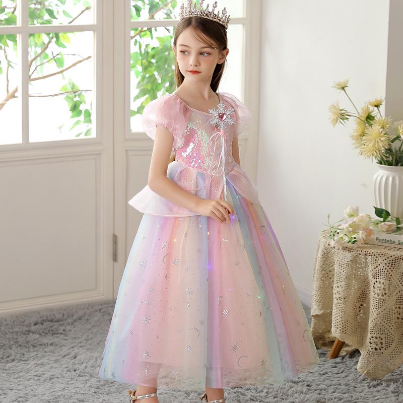 Custom My Little Pony Princess Cosplay Dress - Rainbow Short Sleeve for Girls 130cm