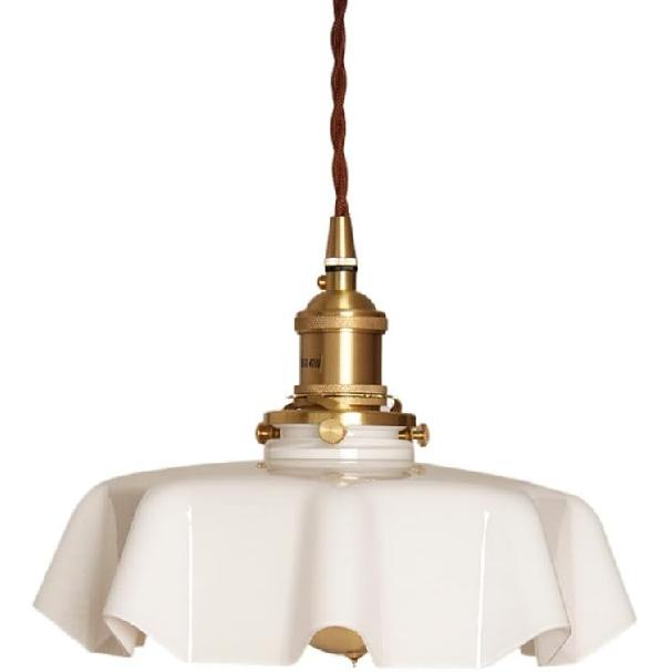 White Milk Glass Farmhouse Pendant Lights Brass Flower Shape Green Hanging Ceiling Lamp Kitchen Island Nordic Modern French Blue Chandelier Pink