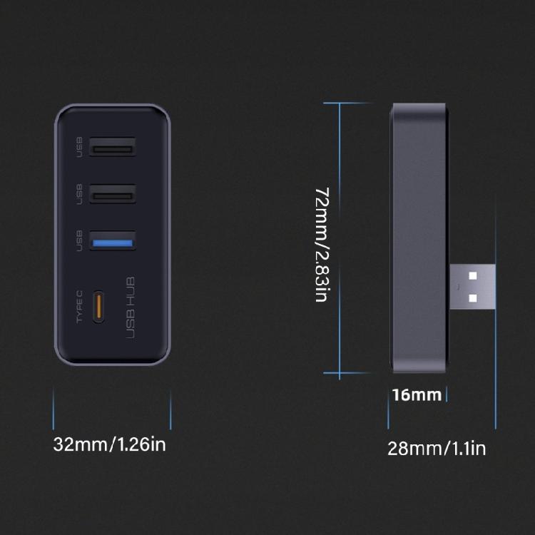 Multi Port Adapter for Electric Vehicle Glove Box Providing 4 in 1 Connectivity USB and Type C Ports Enhanced Experience