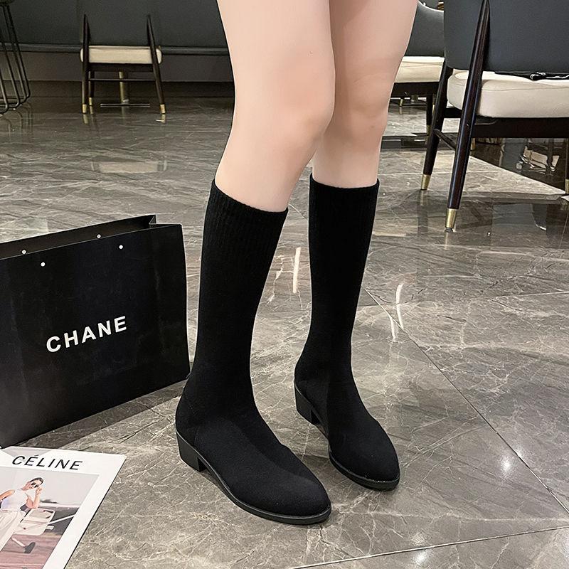 

Женские высокие сапоги Winntet с острым носком 35 чёрный