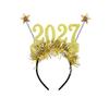 Cute 2027 Happy New Year Headband Sequin Star Strip Headwear Christmas Headpiece  Masquerade Party
