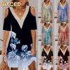 Fashion Summer Spring Short Sleeve V-Neck Casual Dresses