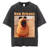 Marcus The Worm Robert Help Funny Meme Men Women's Vintage Washed T Shirt Y2k Streetwear Cotton Oversize Top