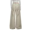 American Retro Angel Wing Print Washed Loose Wide-Leg Casual Pants