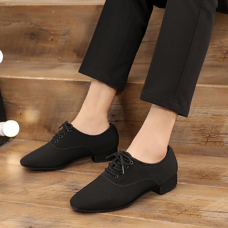 Men's Oxford Cloth Soft Sole Dance Shoes for Square, Foxtrot, and Modern Waltz