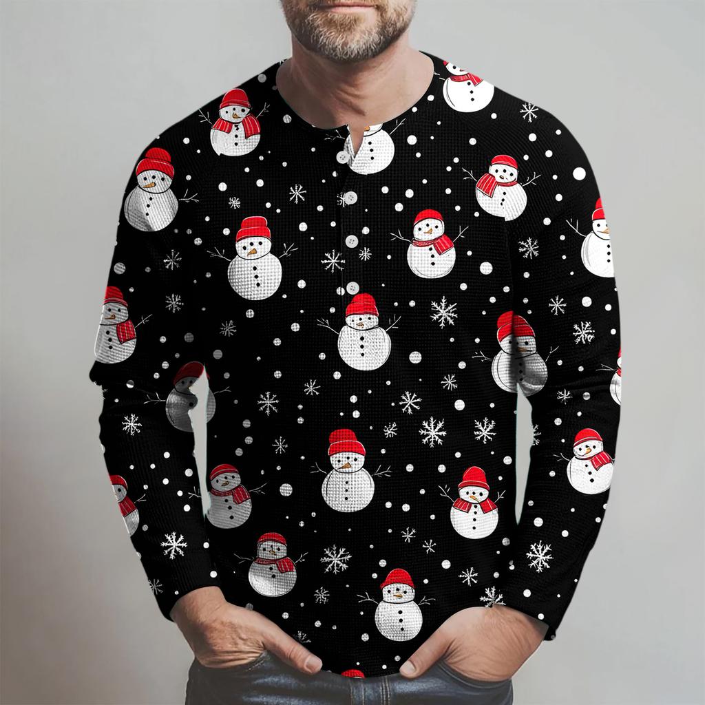 Men's Loose Casual Button Down Collar Long Sleeve Top