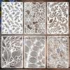 6/12 Stück Geometrische Blumen Schablonen 12x8 Zoll Wiederverwendbare PET Zeichenschablonen für Scrapbooking Malerei Wand Fenster Dekoration
