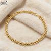 EFFIE QUEEN 100% Prata S925 Ouro 14k Contas de 4mm Pulseira de Corrente de Bolas Joia Simples para Mulheres, Homens Corrente de Mão Presente de Banquete SB103