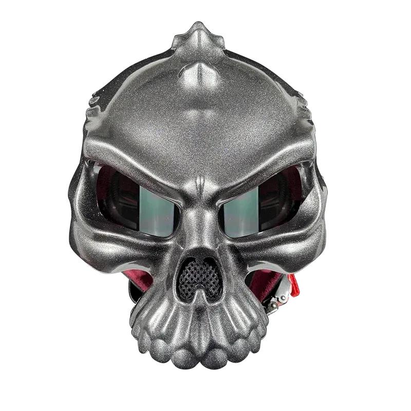 Stylish DOT/ECE Certified Skeleton Motorcycle Half Helmet - Lightweight & Breathable Bike Helmet for Men & Women, Skull Design,