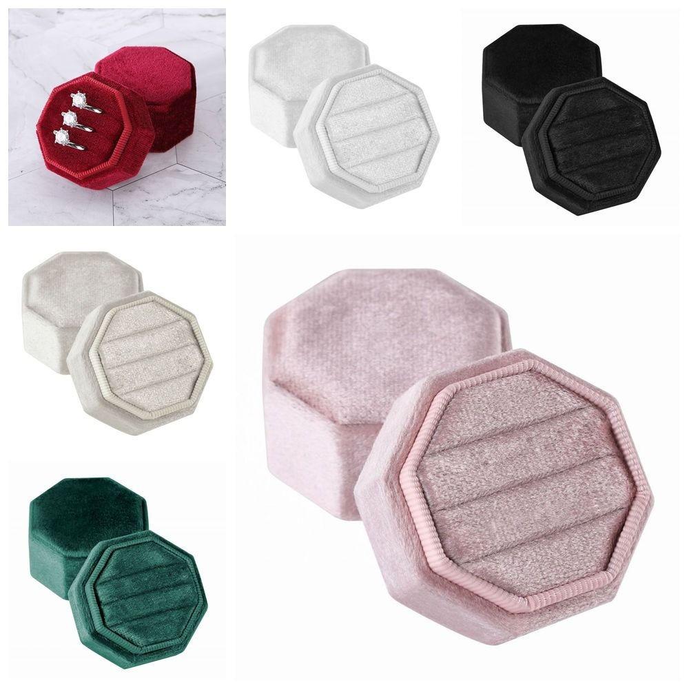 Dustproof Flannel Jewelry Case Elegant Gift Packaging Box Engagement Rings Storage Box for Couples