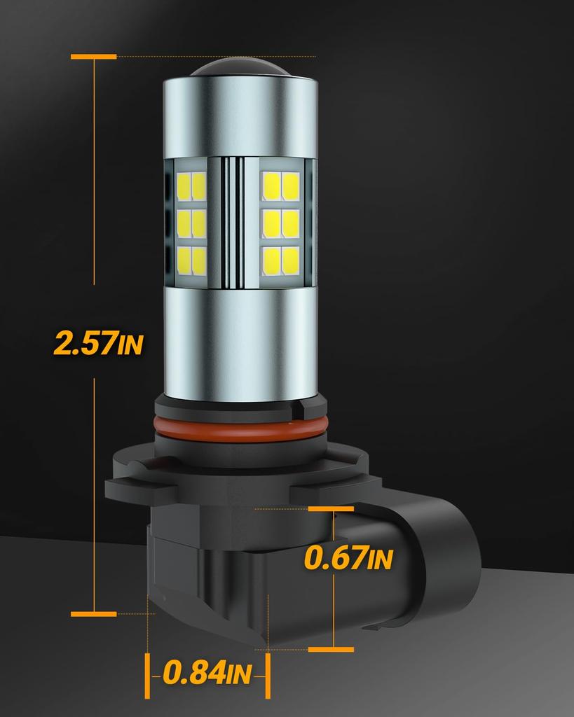 SEALIGHT F1-LED-9006 HB4 LED Fog Light Bulb White 7000LM 27 Row Chip 6000K