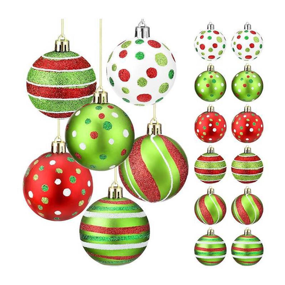 12pcs Christmas Balls Ornament for Home Indoor Holiday Party Hanging Decoration