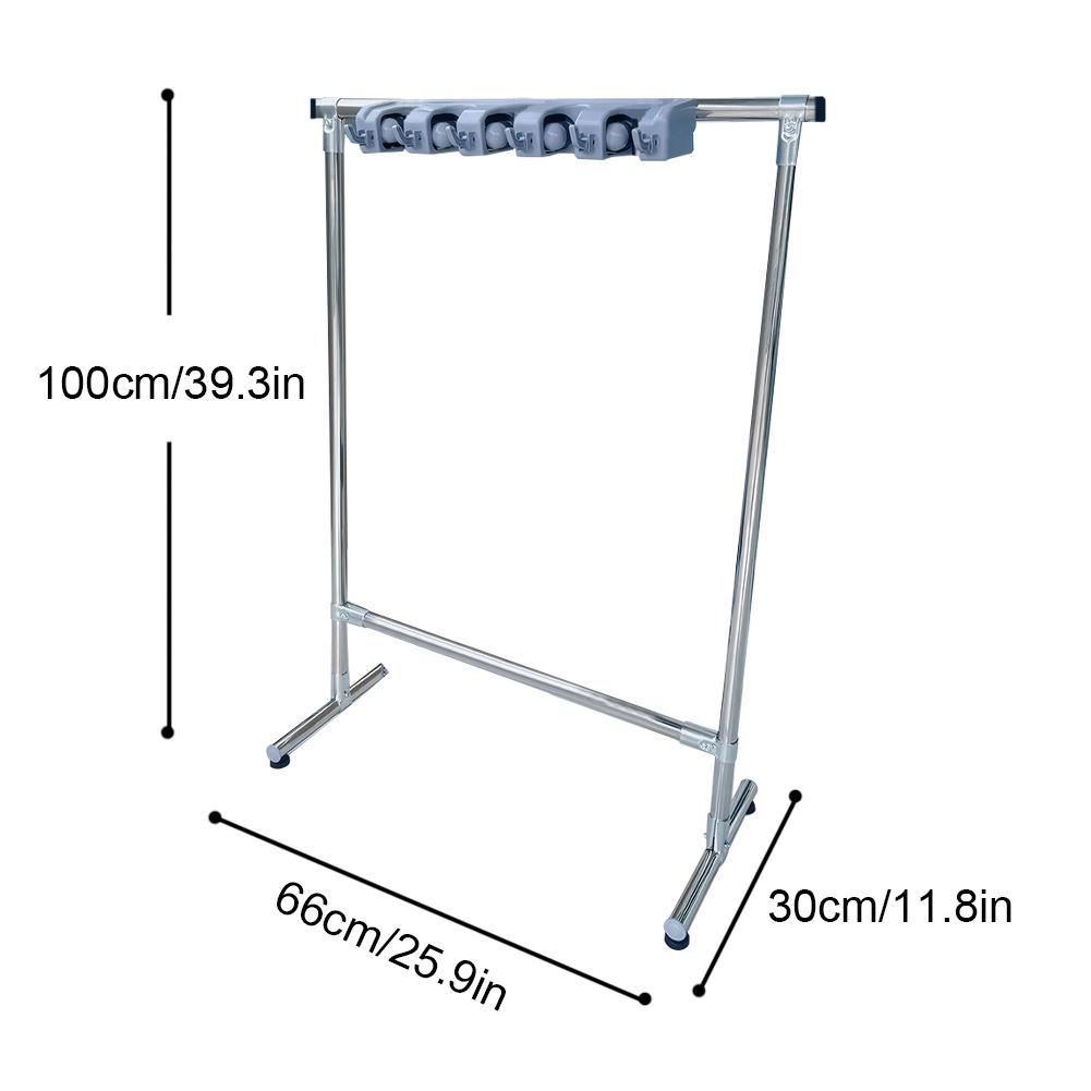 Estante de Almacenamiento para Mopas Desmontable Organizador de Escobas de Pie Resistente al Desgaste Soporte Multifuncional para Mopas para Almacenamiento en Cocina del Hogar