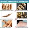 Multi-Functional Curved Massage Stick Wood Grooved Gear Trigger Point Massager  Belly