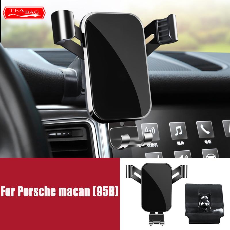 

LHD Adjustable Car Phone Holder For Porsche Macan Cayenne Paramela 718 Gravity Mount Navigation Bracket Car Interior Accessories For Macan black