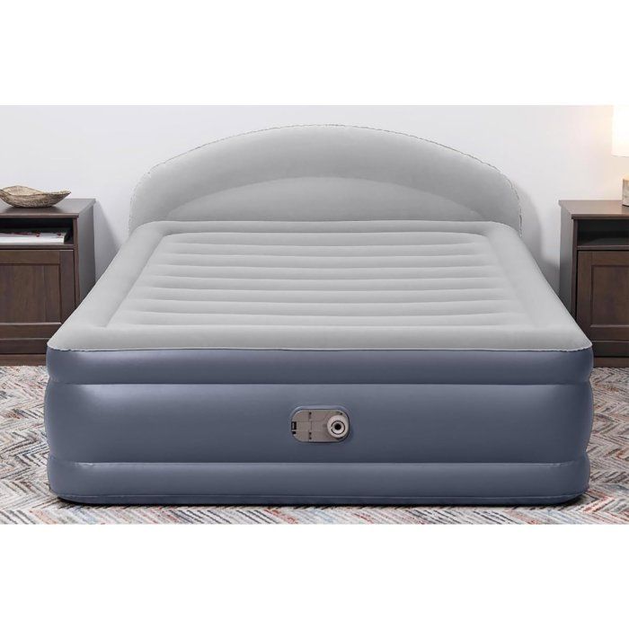 Matelas gonflable - BESTWAY - 671BD Queen - Pompe électrique intégrée - Tête de lit LoungeLux - Tritech durable