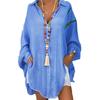 2024 European & American Women's Spring/Summer Color Button Long Sleeve Loose Casual Shirt