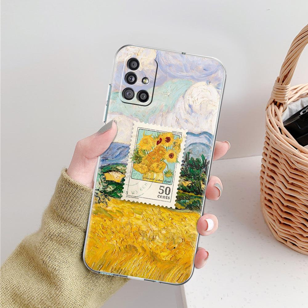 Phone Case For Samsung A15 A13 A35 A55 A51 A71 A41 A31 A21S A05 A17 A23 A25 A33 A53 A73 5G A07 4G Cover Vintage Stamp Puzzle