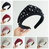 Luxurious Pearl Headbands Vintage Sponge Hair Hoop Crystal Hairbands Rhinestone Tiara  Party