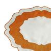 Scalloped Linen Placemat Dining Table Mat Machine Washable Wrinkle Free Dining Placemat for Home Farmhouse Kitchen Restaurant