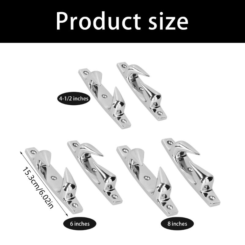 Marine Deck Chocks Pair in 316 Stainless Steel with Smooth Rope Guide Channel and Countersunk Mounting Holes Set