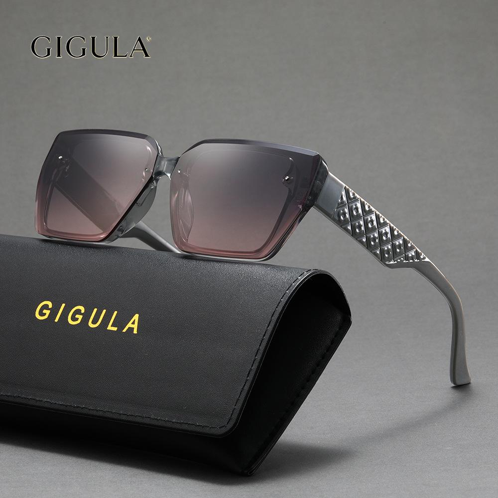Retro square large frame sunglasses women's high-end sunglasses UV-proof glasses