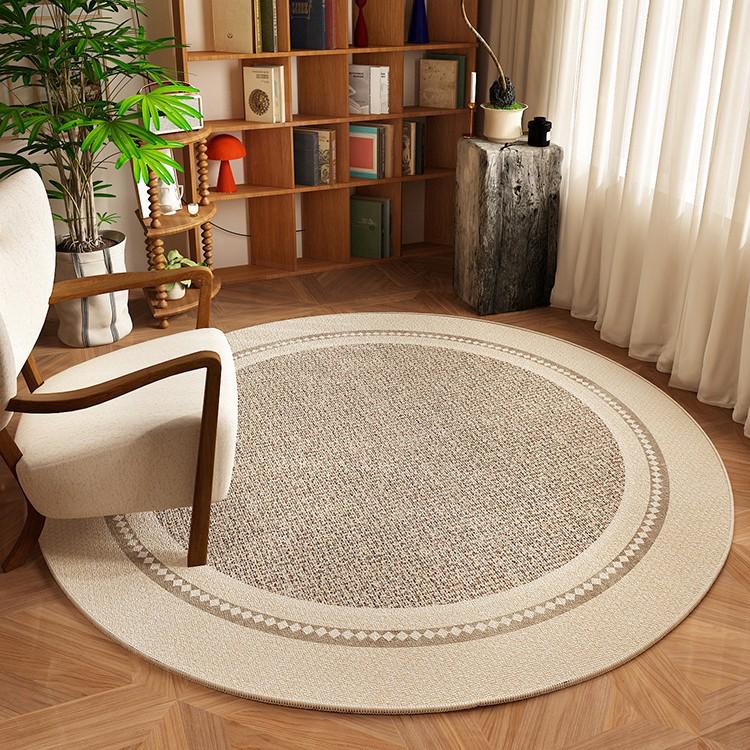 High-End Japanese Round Carpet for Chair and Sofa: Multi-purpose Swivel Chair, Study Rocking Chair, Foot Mat, Bedroom and Living Room.