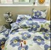 Flower Bedding Sets Skin Friendly Duvet Cover + Flat Sheet +2pc Pillowcase Spring King Queen Twin Single Full Size Bed Linen B91