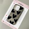 Zwarte Liefde Hart Telefoonhoesje Voor iPhone 17 16 15 14 13 12 11 16 Pro Max Schokbestendig Zacht Siliconen Bumperhoesje