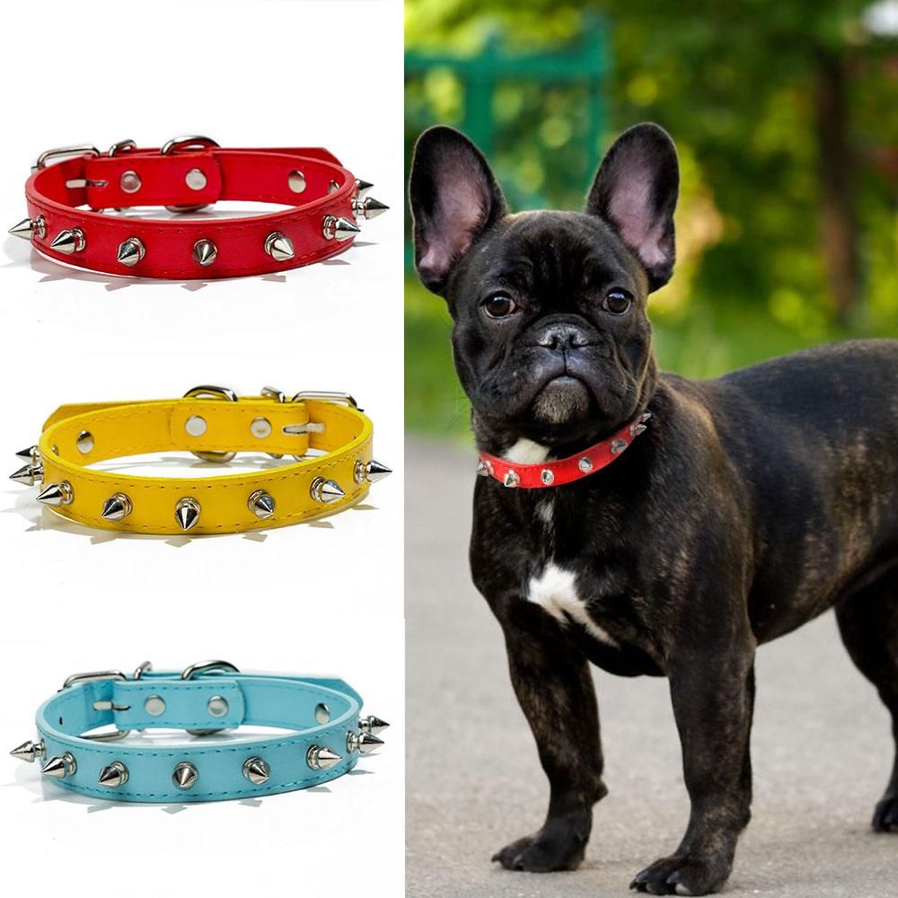 

Ошейник для собак с шипами, ошейник для кошек, регулируемый ошейник из искусственной кожи с шипами для кошек, щенков, маленьких собак, чихуахуа, мопса