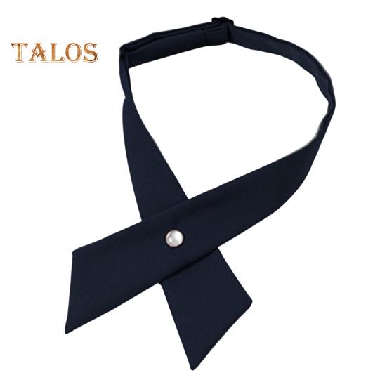 

Женский галстук-рубашка, однотонный дизайн, простая застежка-пряжка, крест-накрест, галстук для выпускного, униформа, студенческий галстук темно-синий