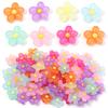 20pcs 20.5x21mm Flower Acrylic Beads Colorful Five Petals Flower Loose Beads For Jewelry Making DIY Bracelet Earrings Keychain