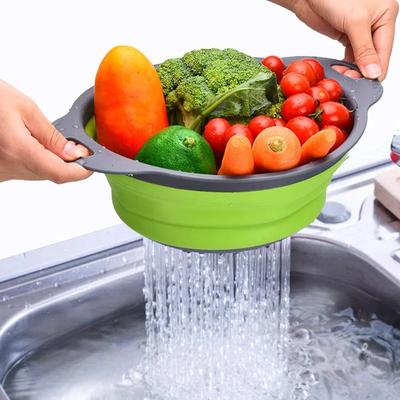 Passoire pliable pour fruits et légumes, panier de lavage, égouttoir à vaisselle, passoire en silicone, égouttoir pliable, ustensiles de cuisine