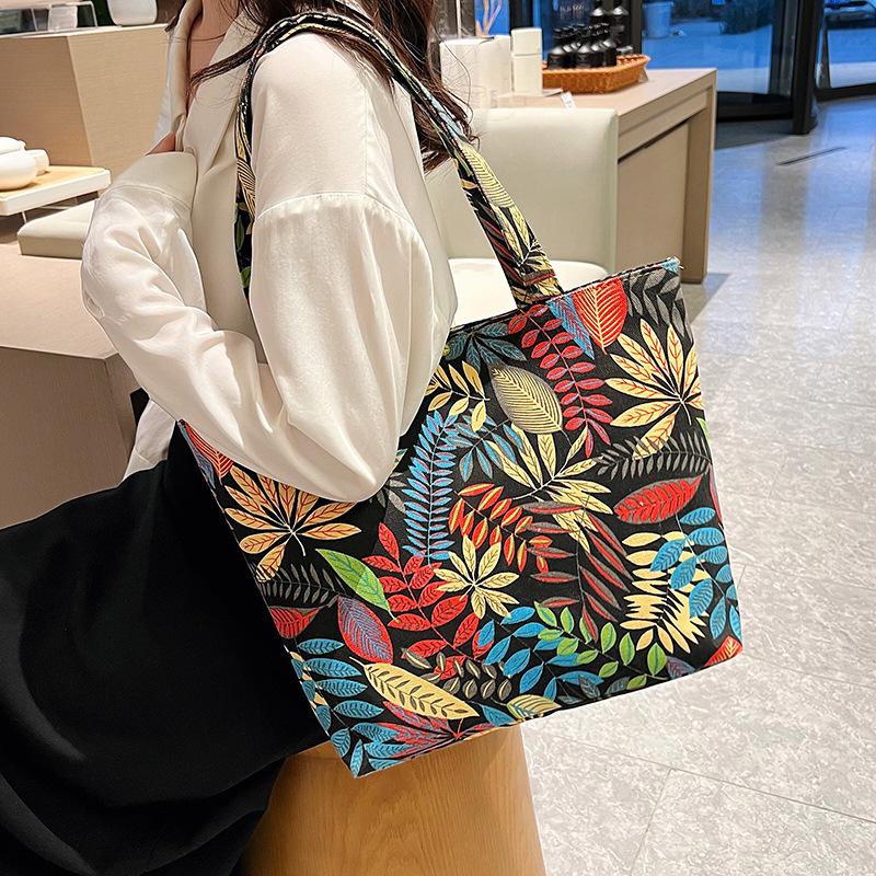 2025 Nouă Modă Stil Etnic Chinezesc Geantă de Umăr pentru Femei Geantă Tote din Pânză de Înaltă Calitate Doamnelor Capacitate Mare Simplă Imprimată Versatilă Clutch Genți de Mână