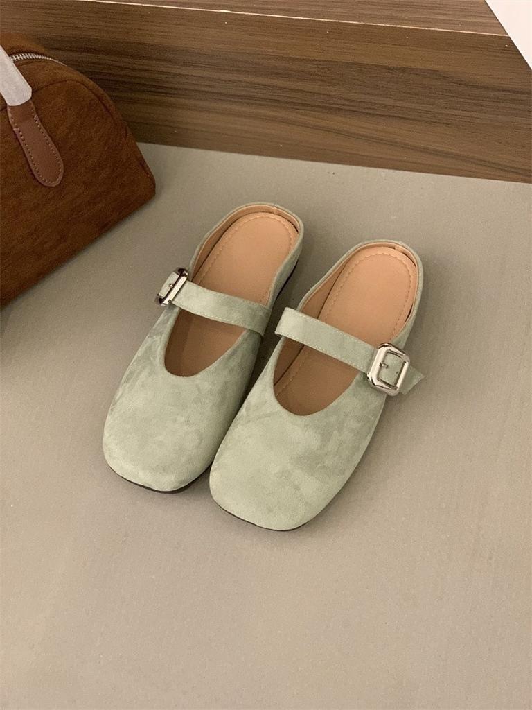 Baotou Half Slippers Women's Outwear Lazy Minimalist Flat-bottomed Versatile Slippers