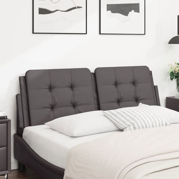 VidaXL Coussin de Tête de Lit, Oreiller Rembourré de Tête de Lit, Accessoire de Lit de Chambre à Coucher Intérieur, Gris 120 374853