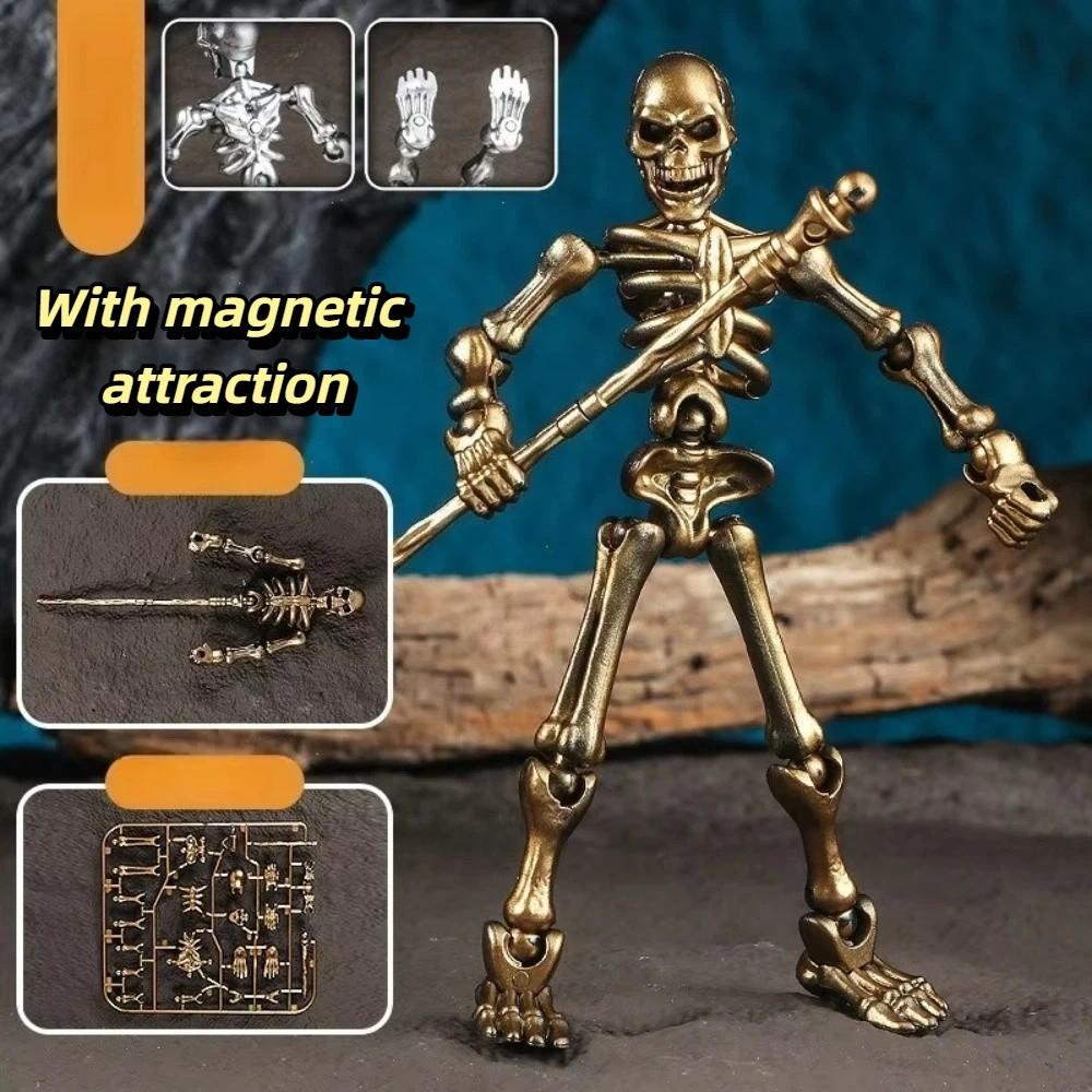 Fully Movable Joints Articulated Skeleton Figurine Eco-Friendly PLA Material Lightweight Sturdy 3D Printed Skeleton Model