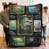 Prehistoric Fish Collage 2D Flat Pattern Flannel Blanket, High Quality All Seasons, Home Decor, Warmth and Comfort, Perfect for Christmas Gifts.