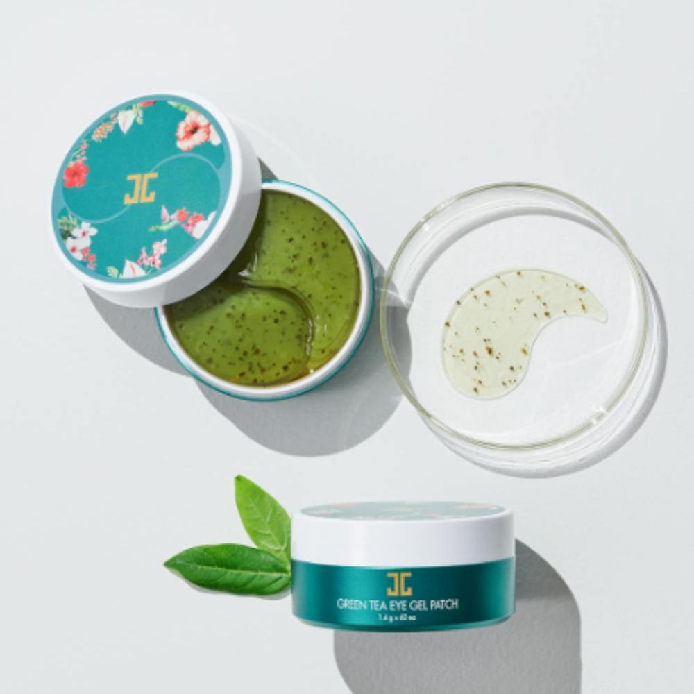 JAYJUN Гидрогелевые патчи для глаз с зеленым чаем 60 шт. | Успокаивающая и увлажняющая гидрогелевая маска для глаз для оживления уставших глаз