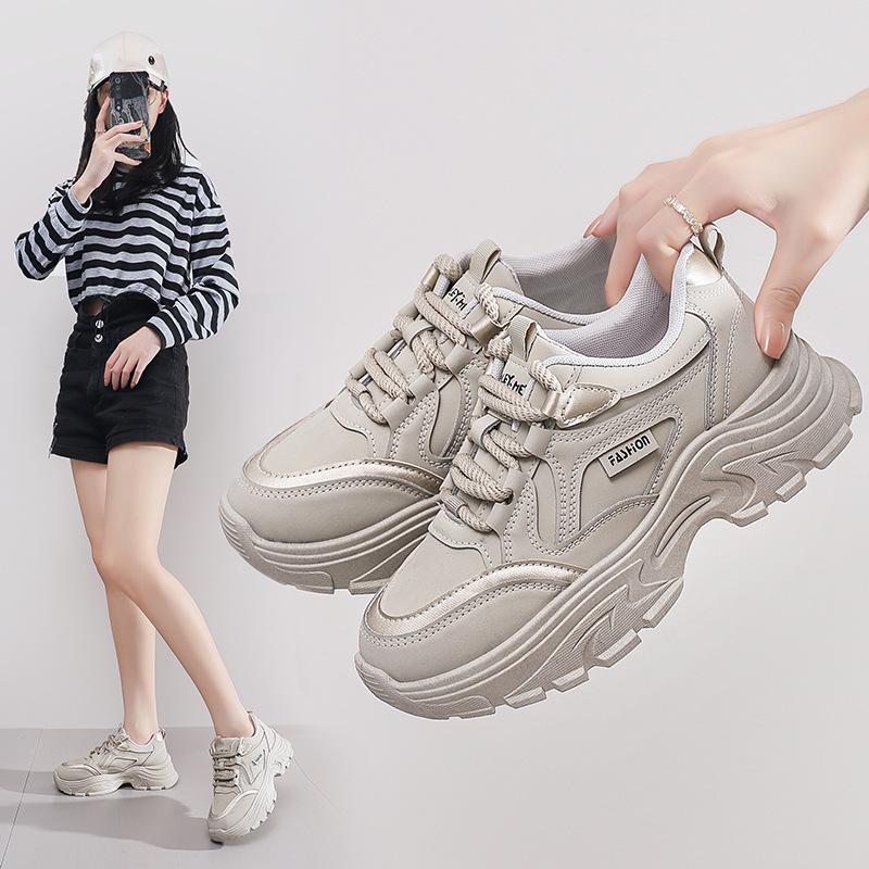 Autumn 2024 Women's Dad Sneakers - Korean Style, Versatile Thick Sole, Casual Student Shoes