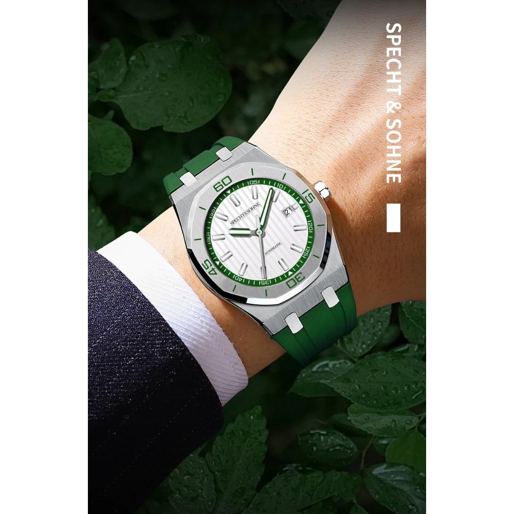 Specht & Sohne New 40mm Men Automatic Mechanical Watches Men Luxury Stainless Steel Watch Rubber Relogio Masculino Waterproof