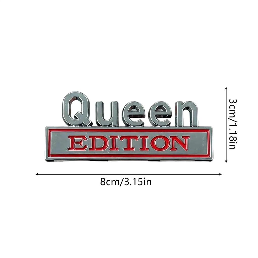 Queen Edition 3D Sticker 2 Pieces Metal 3D Waterproof Bumper Decals Queen Edition Metal Car Emblem For Trucks SUVs Motorcycle