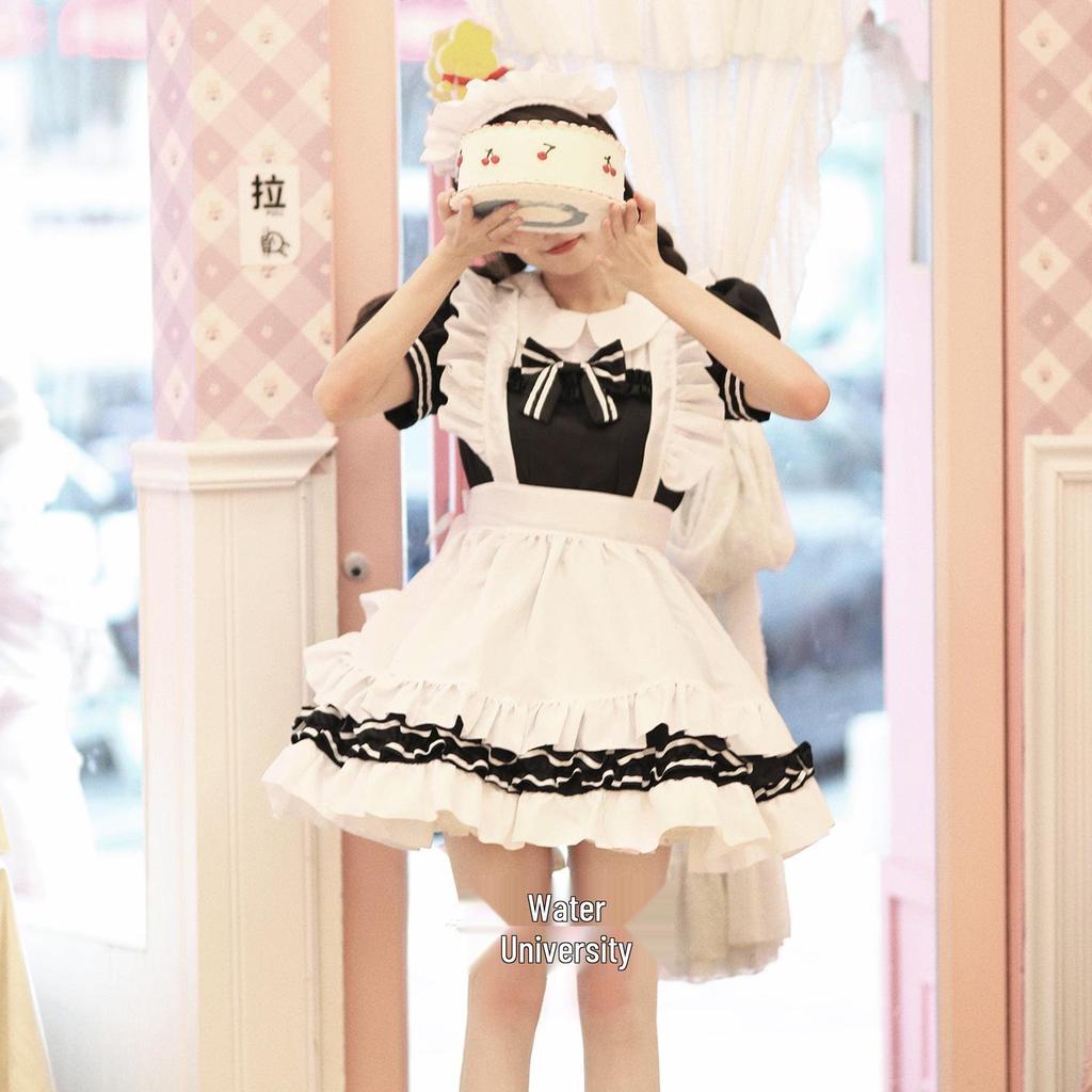 Plus Size Black & White Classic Maid Outfit - European American Japanese Cosplay Costume for Women