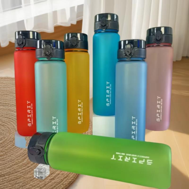 1000ML BPA-Free Matte Water Bottle with Leak-Proof Pop-Up Lid & Carry Strap - Portable for Outdoor, Sports, Hiking