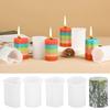 4 Stück Geometrische Zylinder Silikon Kerzenformen Gestreifte Zylinder Silikon Kerzenformen für Kerzenherstellung Gipsdekoration