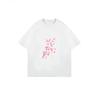 Cherry Blossom Print White T-Shirt For Women Casual Spring Summer Wear